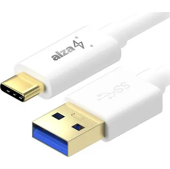 Datový kabel AlzaPower Core USB-A to USB-C 3.2 Gen 1 5Gbp 1m bílý