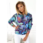 Modrá vzorovaná mikina s kapucí a klokaní kapsou JETTA 390-1 Velikost: XL