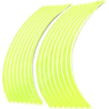 Polep vozidla SEFIS Reflexní celé proužky na kola motocyklu - Barva : Fosforově zelená