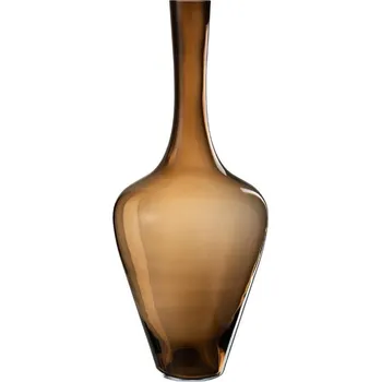 Váza Jantarově hnědá skleněná váza J-Line Omar 70,5 cm