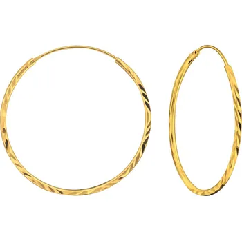 Náušnice For Silver NÁUŠNICE ZLATÉ KRUHY - STŘÍBRO 925