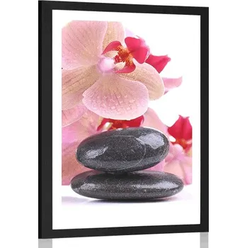 Plakát Dovido Plakát s paspartou SPA kameny a orchidej
