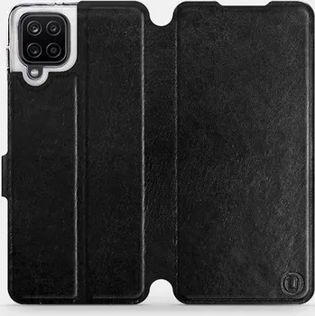 Pouzdro na mobilní telefon Flipové pouzdro na mobil Samsung Galaxy A12 v provedení Black&Gray s šedým vnitřkem