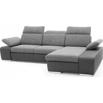 Sedací souprava Rozkládací rohová sedačka ODYSSEA černá žíhaná / černá