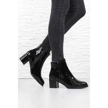 Dámská zimní obuv DoAndBe Kotníkové lakované boty na podpatku 6073-1J.B Velikost: 37