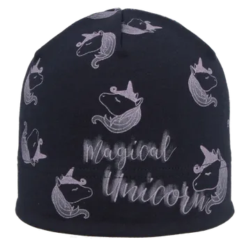 Kojenecké oblečení RDX Dívčí bavlněná čepice Jednorožci Tm.modrá Vel. 3