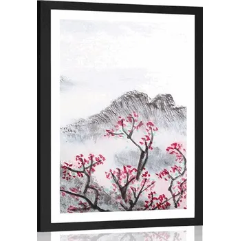 Plakát Dovido Plakát s paspartou čínská země v mlze