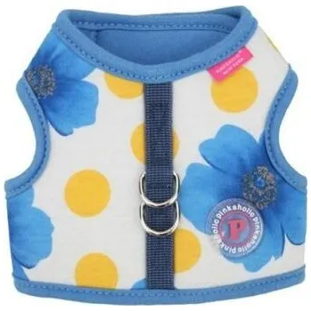 Postroj pro psa Pinkaholic Peonies Pinka Harness kšíry - modrá varianta M