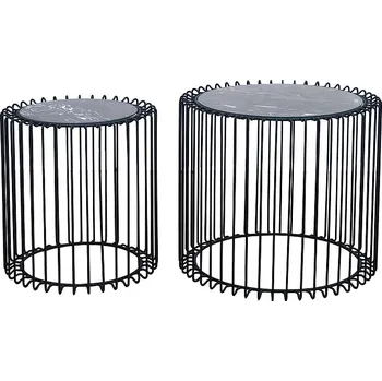 Konferenční stolek Stolky konferenční mramor/černá LUCCA