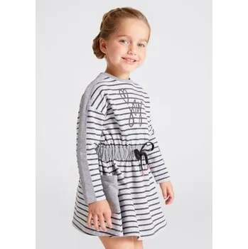 Dívčí šaty dětské pruhované šaty s dlouhým rukávem Mayoral 4975-69 velikost 110