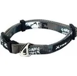 Papillon obojek extra velký 48 - 66 cm se vzorem - X-TRM Rock-N-Roll šedý