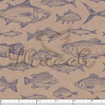 Zakázkový tisk, softshell, kočárkovina... Ryby Látky k tisku: Softshell letní