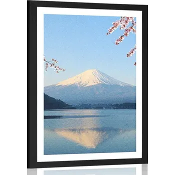 Plakát Dovido Plakát s paspartou výhled z jezera na Fuji