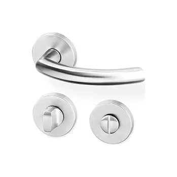 Dveřní kování AC-T SERVIS Dveřní klika GINA nerez SlideBloc - kulatá rozeta Provedení kliky: vč. rozety WC, Mechanizmus rozety: SlideBloc