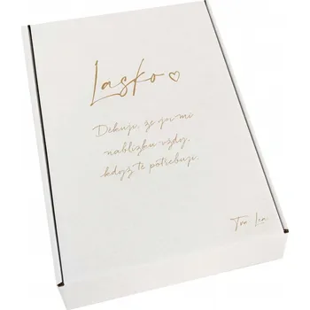 Dárková krabička Dárkové balení LÁSCE Text: Vlastní text, Velikost krabičky: A4