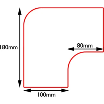PermaRoute roh oblý 90° červený PermaRoute rohy 90° pro 100 mm role