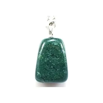 Achát mechový přívěšek tromlovaný kámen