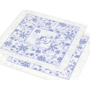 Vánoční dekorace frolen Ubrus vánoční - VLOČKY MODRÉ/BÍLÉ - různé velikosti velikost:: 42x42 cm posledních 5 ks