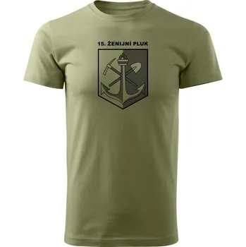 Tričko 15. ženijní pluk - olivová