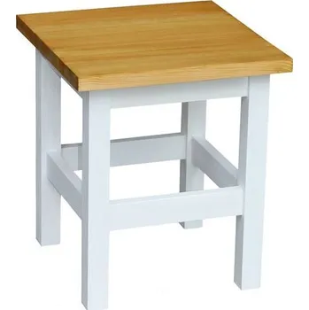 Jídelní stůl Taburet PROVENCE z masivu bílý Barevné provedení: Bílá, Provedení: Borovice - Dub (horní deska)