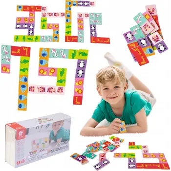 Dřevěná hračka Classic World Dřevěné domino Zvířata