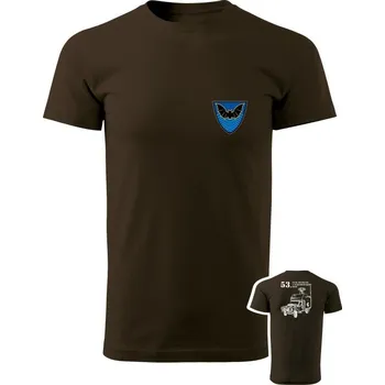 Pánské tričko Tričko 53. pluk průzkumu a elektronického boje - DEFENDER - hnědá