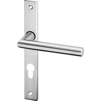 Dveřní kování AC-T SERVIS Dveřní klika TIPA nerez - úzké hranaté štítové kování 90 mm Provedení štítu: PZ - fabkový klíč