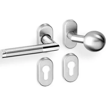 AC-T SERVIS Dveřní klika LUKA nerez - oválná rozeta Provedení kliky: Koule/klika - levá