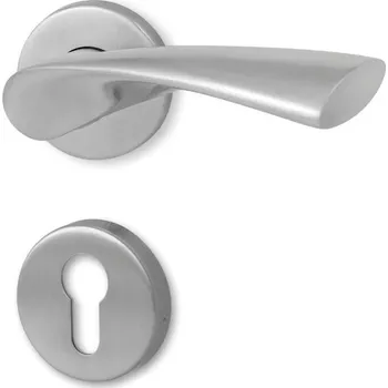 Dveřní kování HOLAR Dveřní klika Tomar rozetová kulatá nerez Provedení kliky: vč. rozety BB - obyčejný klíč