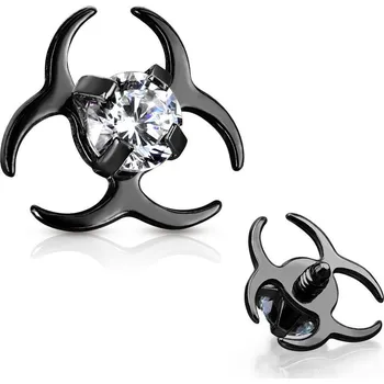 Piercing Microdermal biohazard - ozdobná část (černá)
