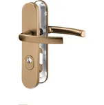 AC-T SERVIS Bezpečnostní klika VIKING PLUS bronz - oválné štítové kování 92 mm Provedení štítu: Koule/klika - levá