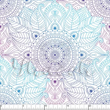 Fleece antipiling, Pastelové mandaly na bílé