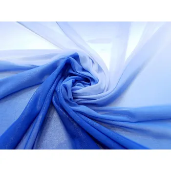 Šifon ombré Barva: Modrá