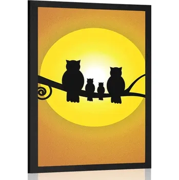 Plakát Dovido Plakát soví rodinka na větve stromu