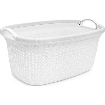 Koš na prádlo PROPER Koš na prádlo 40l RATTAN bílý