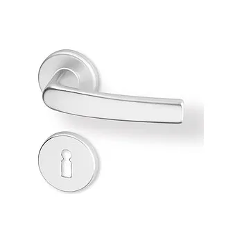 Dveřní kování AC-T SERVIS Dveřní klika LARA přírodní hliník - kulatá rozeta Provedení kliky: vč. rozety BB - obyčejný klíč, Mechanizmus rozety: Plastová konstrukce