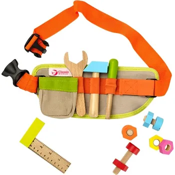 Dřevěná hračka Classic World Opasek s dřevěným nářadím 13 ks