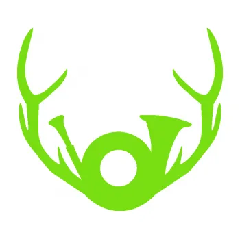 Samolepící dekorace Myslivost 001 pravá parohy a lesní roh (04 - zelená kawasaki) SAMOLEPKA NA AUTO, NÁLEPKA, FÓLIE, POLEP, TUNING, VLASTNÍ TEXT, TISK, AUTOSAMOLEPKY.cz, POLEPY, OBRÁZEK, LOGO, 3D STICKERS