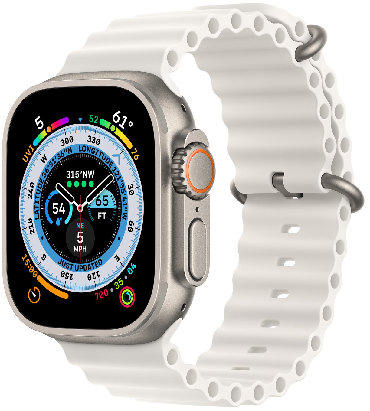 Apple Watch Ultra 49 mm titan s bílým oceánským řemínkem - Zbozi.cz