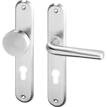 Dveřní kování AC-T SERVIS Dveřní klika SIRA nerez - oválné štítové kování 72 mm Provedení štítu: Koule/klika - pravá