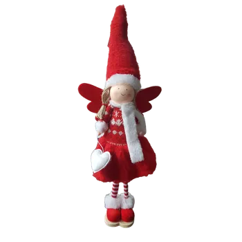 Vánoce IDARY Vánoční anděl stojící 35cm červený