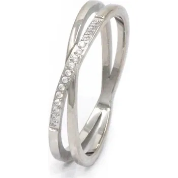 Prsten Zlatnictví Helios Zkřížený prsten z chirurgické oceli Velikost: 54