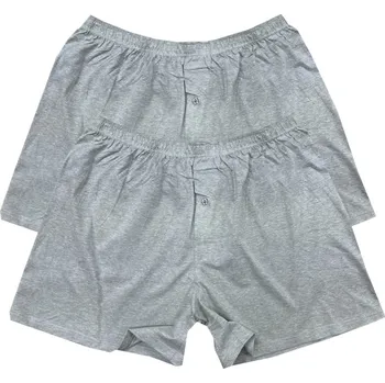 Pánské spodní prádlo Lodan Pánské bavlněné trenýrky - Lordan (Balení/2 ks) Barva: Šedá, Velikost: 4XL