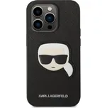 Kryt KARL LAGERFELD pro Apple iPhone 14 Pro - hlava Karla - umělá kůže - černý