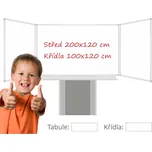 Consulta Třídílná keramická magnetická tabule Triptych 400/200x120 cm na zvedacím stojanu, bílá tabule, bílá křídla PRO-T88SBBBBB