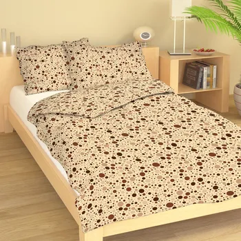 Povlečení Krepové povlečení Puntíky hnědé Uzávěr: knoflíky