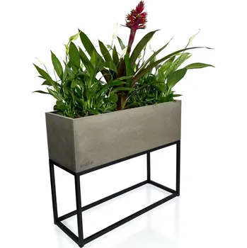 Stojan na květiny Flexistyle Stojan na květiny Fiorino Loft Šedý 62x22x50 cm