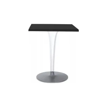 Jídelní stůl TopTop Melamine čtvercový 60x60 cm kulatá noha, kulatý podstavec černá