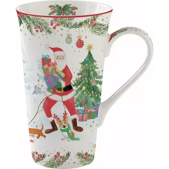 Easy Life, Itálie Easy Life - Porcelánový hrnek velký Joyful Santa v dárkové krabičce - 600 ml
