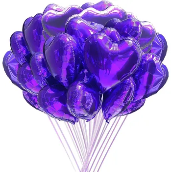 Fóliové srdce tmavě fialová, 10 ks